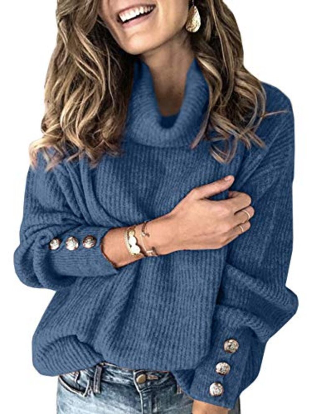 🆕 Women's Oversized Turtleneck Chunky Pullover Sweaters Cowl Neck Long Sleeve